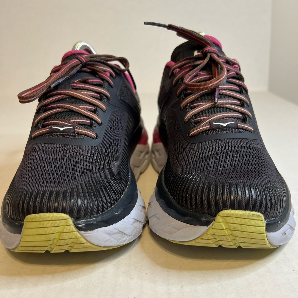 Hoka One One Black and Magenta Sneakers - Picture 3 of 9
